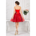 Grace Karin Venta caliente Strapless Red Tulle Ball corto pavo real vestido de cóctel 2016 CL007541-2